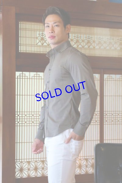 画像4: 長袖ストレッチシャツ02（カーキ）