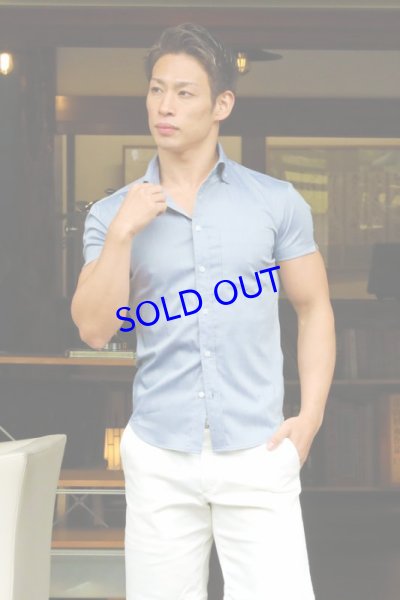 画像6: 半袖ストレッチシャツ04（ライトブルー）