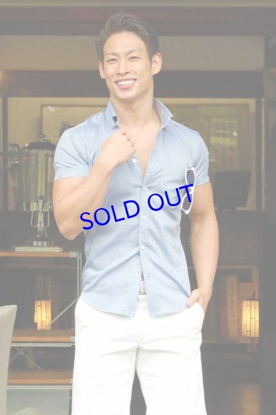 画像5: 半袖ストレッチシャツ04（ライトブルー）