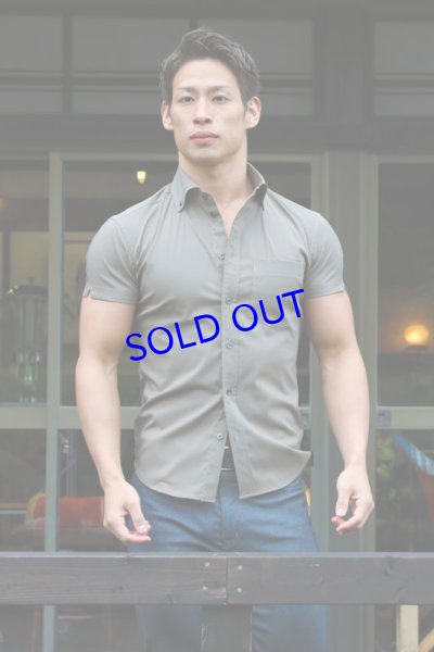 画像6: 半袖ストレッチシャツ02（カーキ）