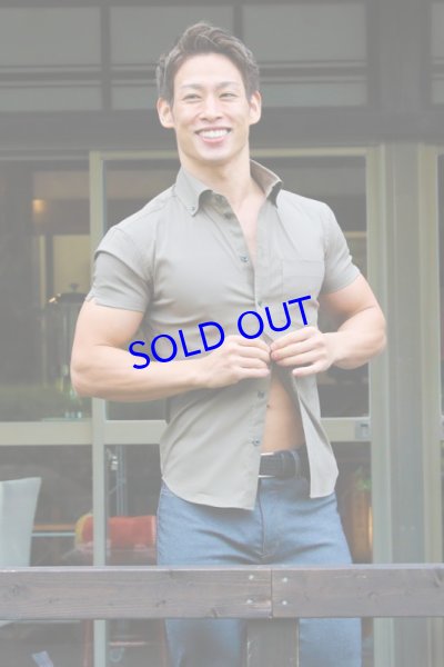 画像5: 半袖ストレッチシャツ02（カーキ）