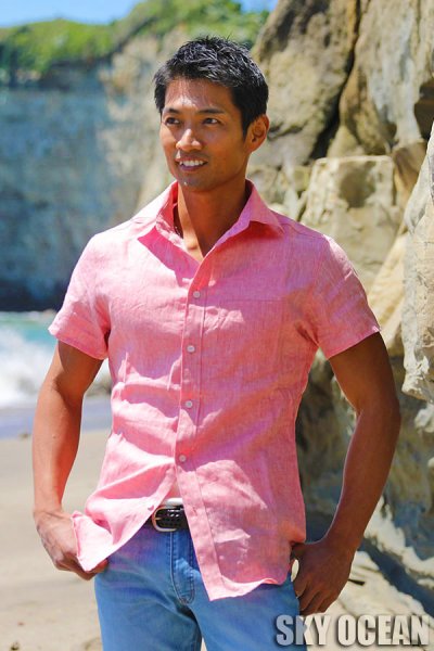 画像6: リネンシャツ01(レッド)