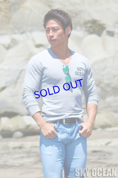 画像5: 長袖VネックTシャツ02（ライトグレー ）