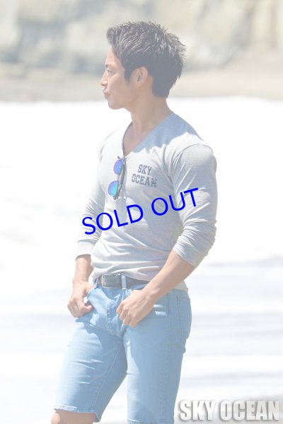 画像7: 長袖VネックTシャツ02（ライトグレー ）