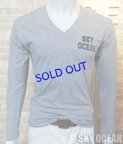 画像8: 長袖VネックTシャツ02（ライトグレー ）