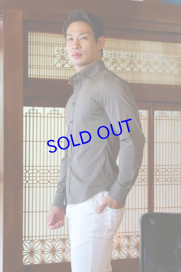 画像4: 長袖ストレッチシャツ02（カーキ）