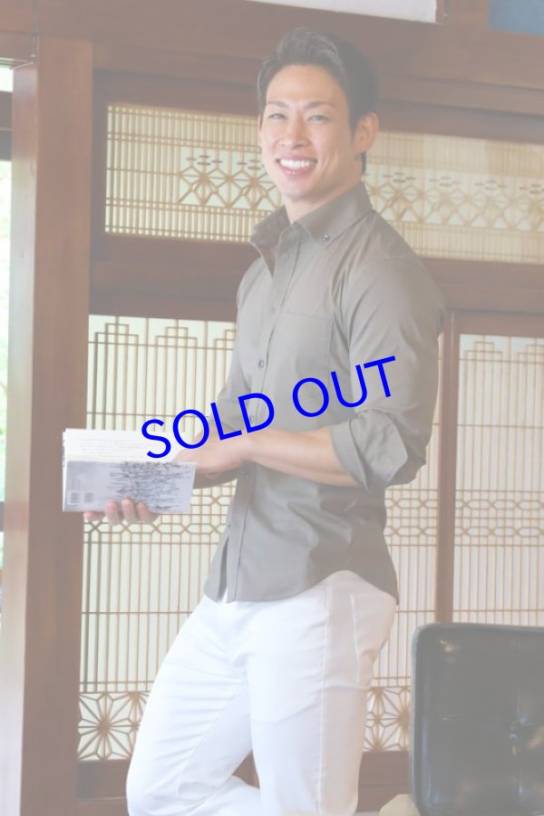 画像6: 長袖ストレッチシャツ02（カーキ）