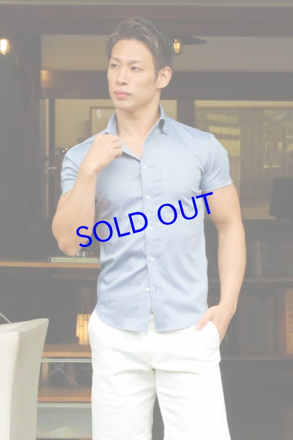 画像6: 半袖ストレッチシャツ04（ライトブルー）