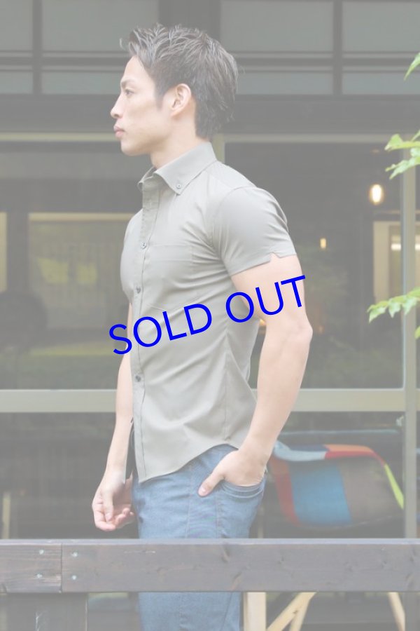 画像7: 半袖ストレッチシャツ02（カーキ）