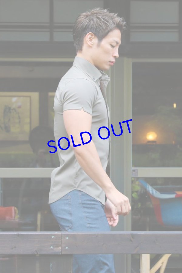 画像4: 半袖ストレッチシャツ02（カーキ）