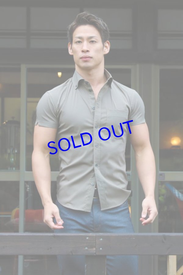 画像6: 半袖ストレッチシャツ02（カーキ）