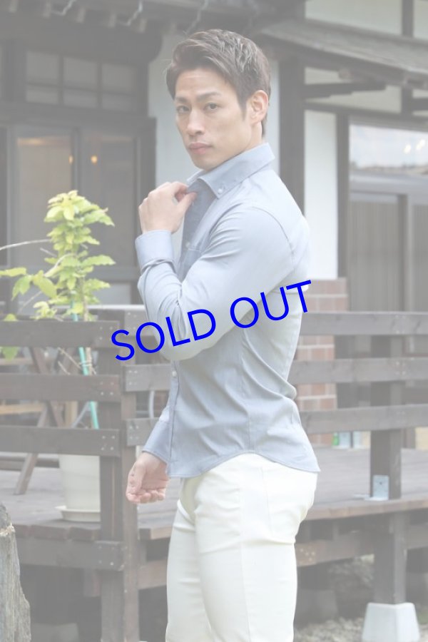 画像7: 長袖ストレッチシャツ04（ライトブルー）