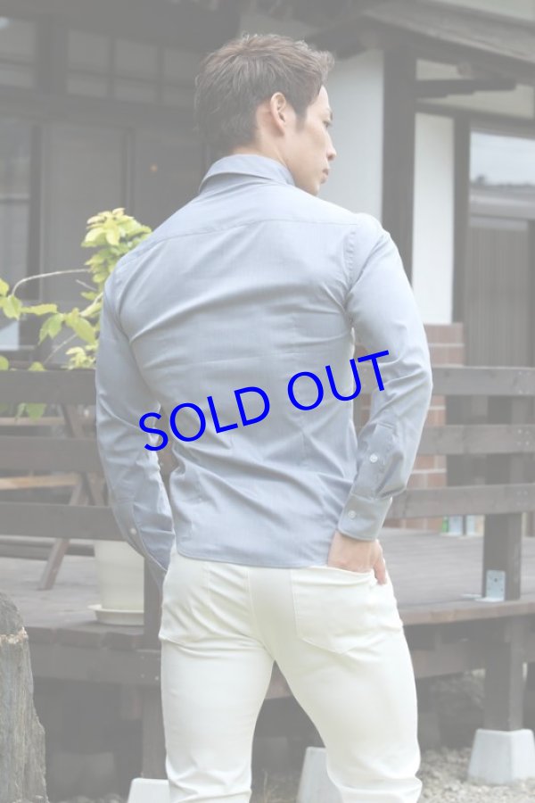 画像3: 長袖ストレッチシャツ04（ライトブルー）