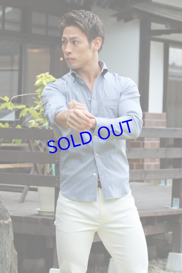 画像5: 長袖ストレッチシャツ04（ライトブルー）