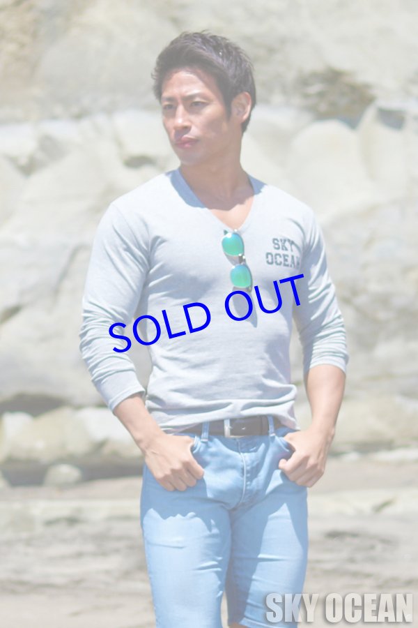 画像5: 長袖VネックTシャツ02（ライトグレー ）