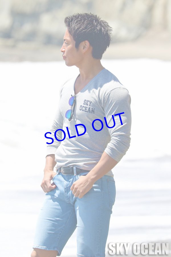 画像7: 長袖VネックTシャツ02（ライトグレー ）