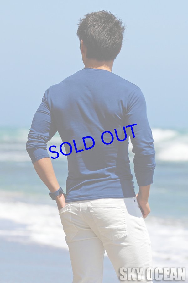 画像3: 長袖VネックTシャツ01（ネイビー ）