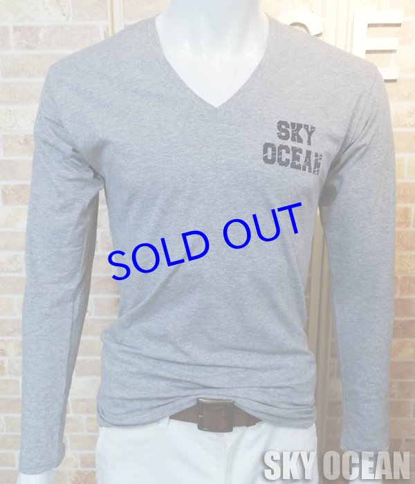 画像8: 長袖VネックTシャツ02（ライトグレー ）